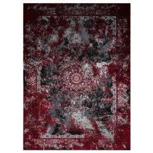 Moderní koberec VINCI 1407 Růžice vintage Strukturální červený / an velikost 120x170 cm | krásné koberce cz