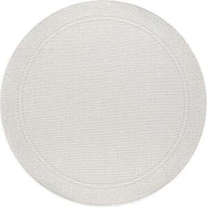 koberec kulatý TIMO 5979 SISAL venkovní rám bílý velikost kruh 150 cm | krásné koberce cz