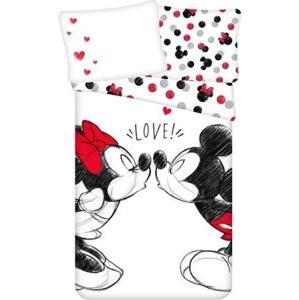 JERRY FABRICS Povlečení Mickey a Minnie Love and kiss Bavlna, 140/200, 70/90 cm