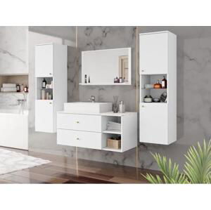 Koupelnový nábytek Kiegi III, Barva: biały mat / biały mat + marmur bianco, Sifon k umyvadlu: ano, Umyvadlo: ne