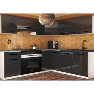 Kuchyňská linka Belini 360 cm černý lesk s pracovní deskou Lidia Uniqa2