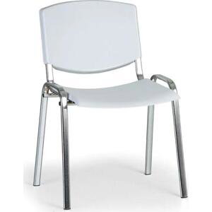 Konferenční židle Design - chromované nohy, šedá