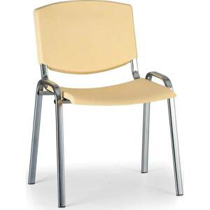 Konferenční židle Design - chromované nohy, žlutá