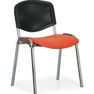 Konferenční židle Viva Mesh - chromované nohy, oranžová / černá