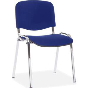 Konferenční židle Viva, chromované nohy, modrá