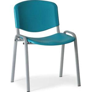 Plastová židle ISO - šedé nohy, zelená