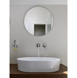 Naepovací kulaté zrcadlo do koupelny - ⌀ 50 cm s leštěnou hranou - Pure Ronde