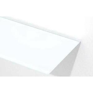 Skleněná polička do koupelny - 60 x 12 cm bílé sklo bez úchytů - Cover White