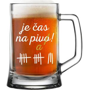 JE ČAS NA PIVO! - pivní sklenice 0,5 l