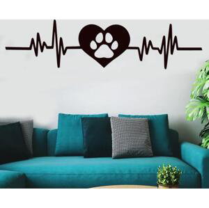 dřevo života Dřevná dekorace na zeď Láska k psům Rozměry (cm): 40x10, Barevný vzor: Černá