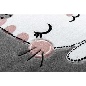 Kulatý koberec PETIT Kotě, šedý velikost kruh 140 cm | krásné koberce cz