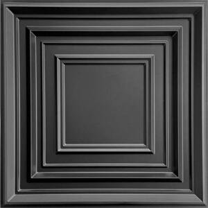 Obkladové panely 3D PVC ROMA D145 černé, cena za kus, rozměr 500 x 500 mm, ROMA černé, IMPOL TRADE