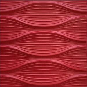 Obkladové panely 3D PVC DNA D130 červený, cena za kus, rozměr 500 x 500 mm, DNA červený, IMPOL TRADE
