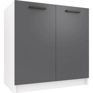 Kuchyňská skříňka Belini dřezová 80 cm šedý mat bez pracovní desky TOR SDZ80/0/WT/SR/0/B1