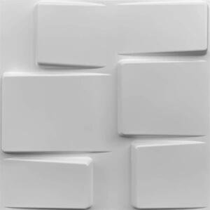 Obkladové panely 3D PVC TETRIS bílý D098W, cena za kus, rozměr 500 x 500 mm, , IMPOL TRADE