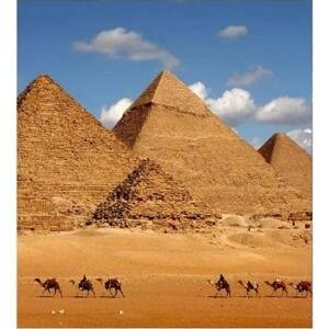 DIMEX | Vliesová fototapeta na zeď Egyptská pyramida MS-3-0051 | 225 x 250 cm | modrá, bílá, béžová