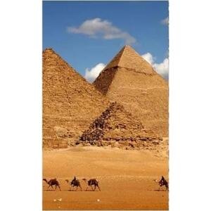 DIMEX | Vliesová fototapeta na zeď Egyptská pyramida MS-2-0051 | 150 x 250 cm | modrá, bílá, béžová