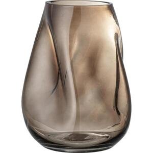 Bloomingville Skleněná váza Brown Glass 26 cm, hnědá barva, sklo