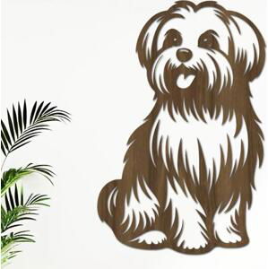 dřevo života Dřevěný obraz Maltézského psíka Rozměry (cm): 26x40, Barevný vzor: Ořech