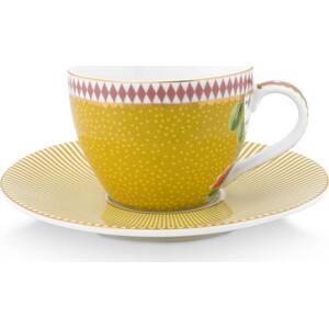 Pip Studio La Majorelle espresso šálek s podšálkem 100ml, žlutý