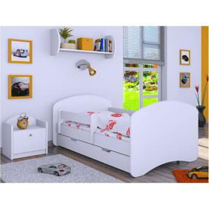 Dětská postel se šuplíkem 140x70cm BEZ MOTIVU - bílá