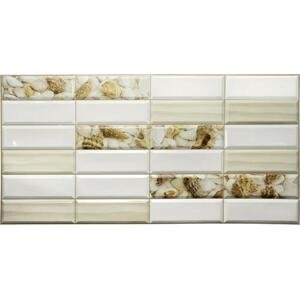 Obkladové panely 3D PVC TP10014005, rozměr 955 x 480 mm, obklad bílý s mušlemi, GRACE