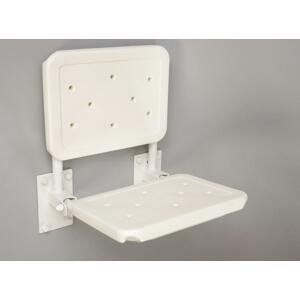 koupelnové sedátko sklopné závěsné invalidní BÍLÉ s opěradlem COMPACT domadlo