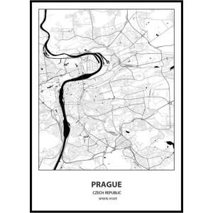 Plakát Mapa města (více variant měst) Rozměr plakátu: A4 (21 x 29,7 cm), Město: Prague