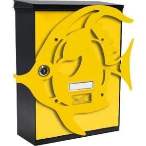 MIA box Fish Y - poštovní schránka s výměnným krytem a jmenovkou, ryba