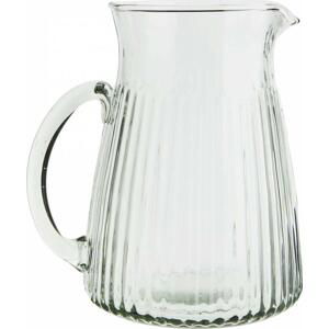 MADAM STOLTZ Skleněný džbán Glass Jug Grooves 1,5 l, čirá barva, sklo