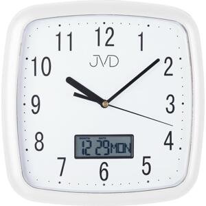 Plastové hodiny JVD DH615.4 - bílé s datumem a kalendřem (digitální)