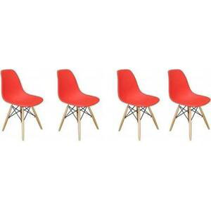 Bestent Jídelní židle 4ks červené skandinávský styl Classic