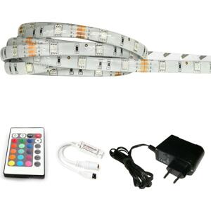 ECOLIGHT LED pásek - RGB SMD 5050 - 2,5m - 30LED/m - 18W - IP65 - SADA