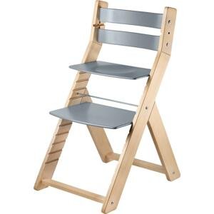Wood Partner Rostoucí židle Sandy - natur lak / šedá