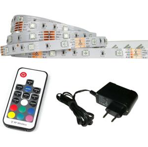 ECOLIGHT LED pásek - RGB - 2,5m - 30LED/m - IP20 - rádiový DÁLKOVÝ OVLADAČ K17 - komplet