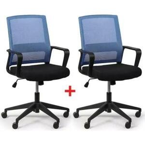 Kancelářská židle LOW 1+1 ZDARMA, modrá