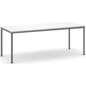 Stůl jídelní, 2000 x 800 mm, deska bílá, podnož tmavě šedá