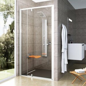 Ravak PIVOT PDOP2 - 100 BÍLÁ/SATIN/TRANSPARENT sprchové otočné dveře 100 cm, bílý rám, čiré sklo