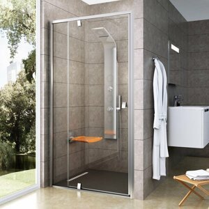 Ravak PIVOT PDOP2 - 100 SATIN/TRANSPARENT sprchové otočné dveře 100 cm, matný stříbrný rám, čiré sklo