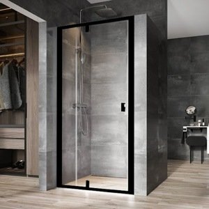 Ravak Nexty NDOP2-120 černá+Transparent, sprchové otevírací dveře 120 cm s pevným dílem
