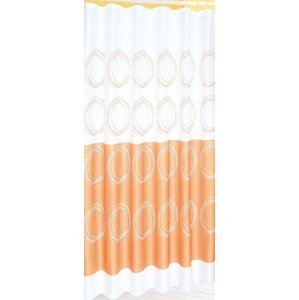 Aqualine Sprchový závěs 180x180cm, 100% polyester, bílá/oranžová