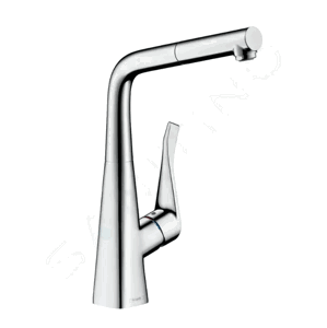 Hansgrohe Metris New Dřezová baterie s výsuvnou koncovkou, chrom 14821000