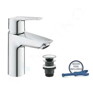 Grohe QuickFix Start Umyvadlová baterie s výpustí Push-Open, studený start, chrom 23551002