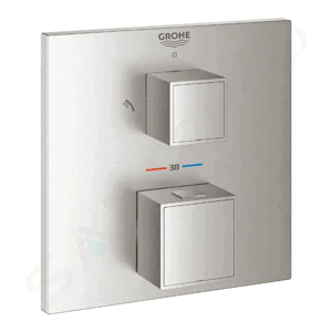 Grohe Grohtherm Cube Termostatická baterie pod omítku pro 2 spotřebiče, supersteel 24154DC0