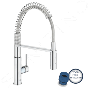 Grohe Get Dřezová baterie s flexibilním ramenem a sprškou, chrom 30361000