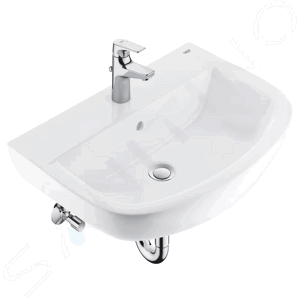 Grohe Bau Ceramic Set umyvadla 600 mm a baterie Start Flow s výpustí, alpská bílá/chrom 39472000