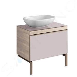 Geberit Citterio Skříňka pod umyvadlo 560 mm na desku, lesklé sklo/taupe/světlý dub 500.558.JI.1