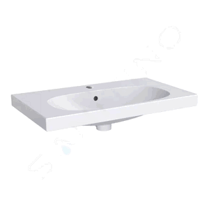 Geberit Acanto Umyvadlo 750x422 mm, otvor pro baterii, s přepadem, s KeraTect, bílá 500.632.01.8