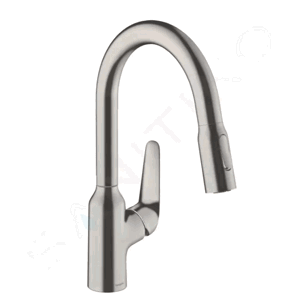 Hansgrohe Focus M42 Dřezová baterie M429-H180 s výsuvnou sprškou, vzhled nerezu 71801800