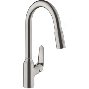 Hansgrohe Focus M42 Dřezová baterie M4216-H220 s výsuvnou sprškou, vzhled nerezu 71820800